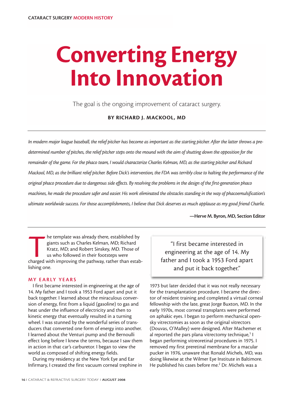 Converting Energy Into Innovation