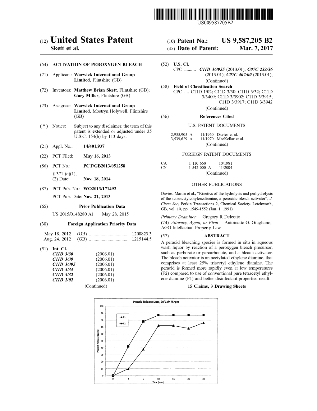 (12) United States Patent (10) Patent No.: US 9,587,205 B2 Skett Et Al