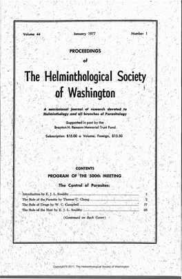 Proceedings of the Helminthological Society of Washington 44(1) 1977