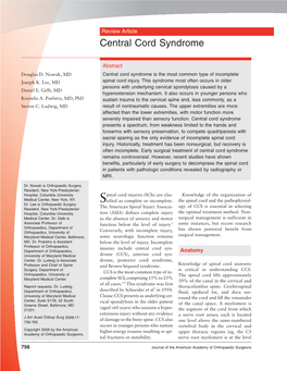 Central Cord Syndrome