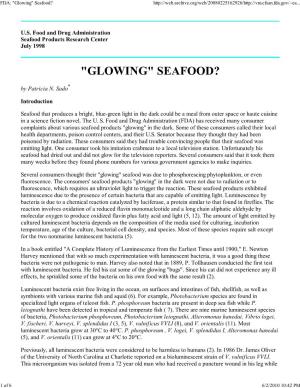 FDA: "Glowing" Seafood?
