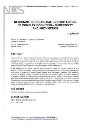 Neuroanthropological Understanding of Complex Cognition – Numerosity and Arithmetics