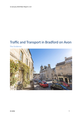 Traffic and Transport in Bradford on Avon the Evidence