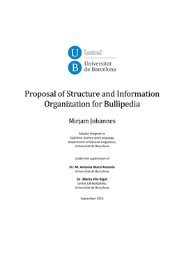 Proposal of Structure and Information Organization for Bullipedia