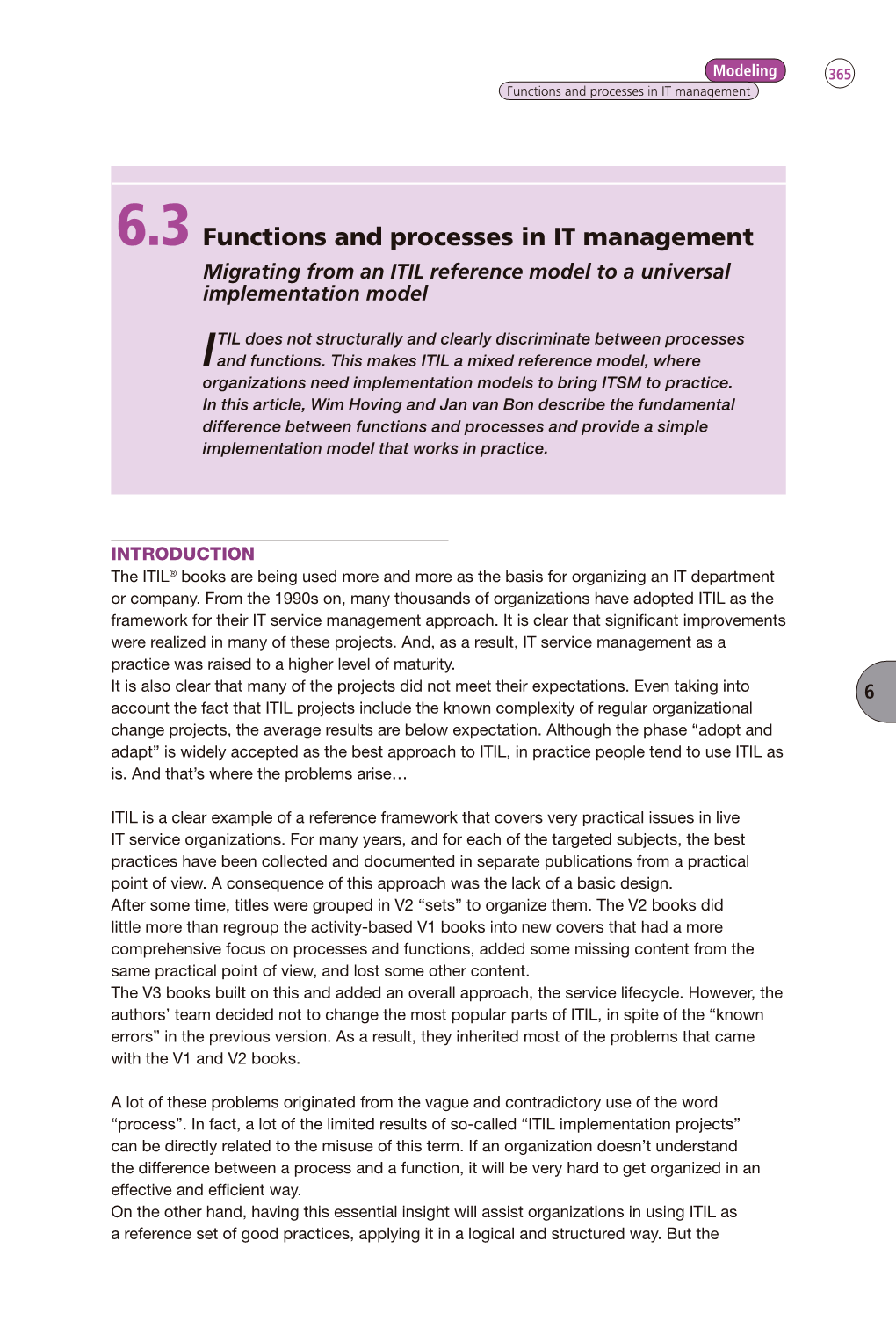 Functions and Processes in IT Management