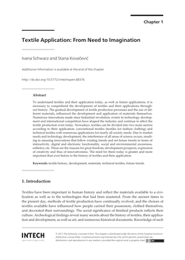 Textile Application: from Need to Imagination