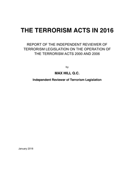 The Terrorism Acts in 2016