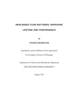 Iron-Based Flow Batteries: Improving Lifetime and Performance