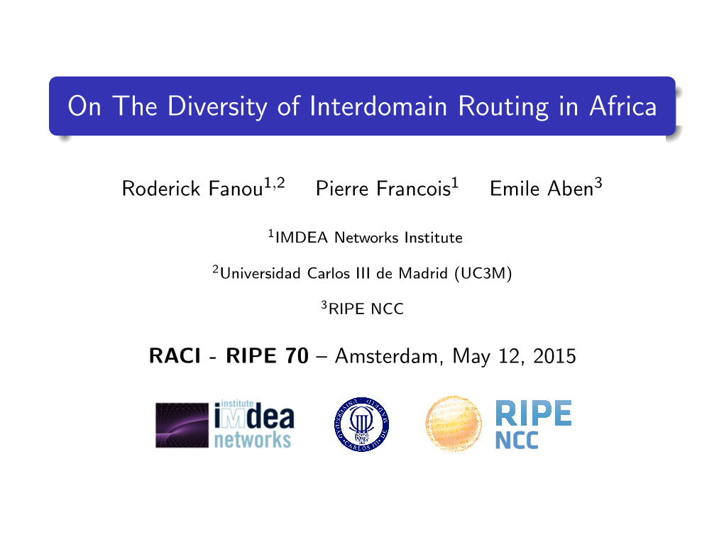 On the Diversity of Interdomain Routing in Africa