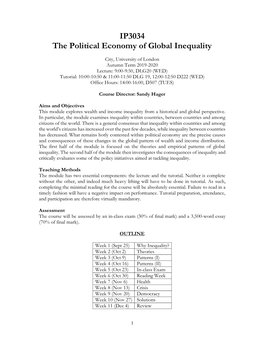 IP3034 the Political Economy of Global Inequality