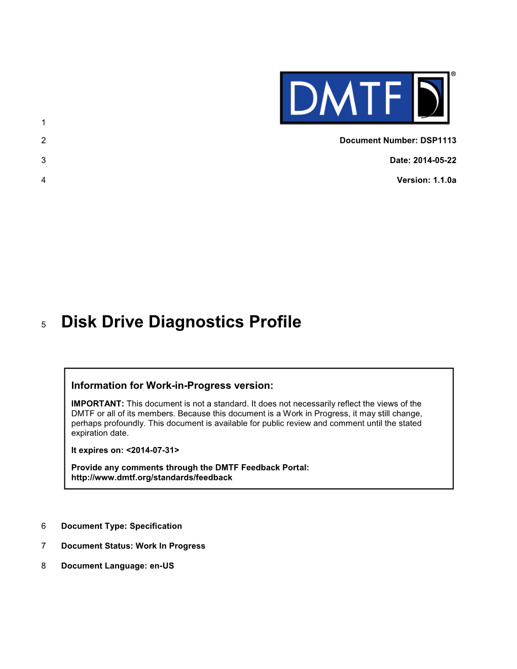 Disk Drive Diagnostics Profile