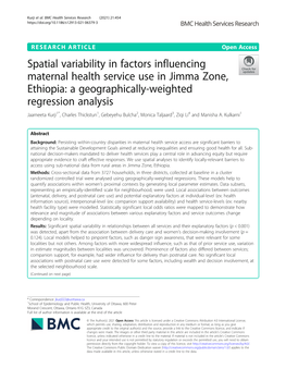 Spatial Variability in Factors Influencing