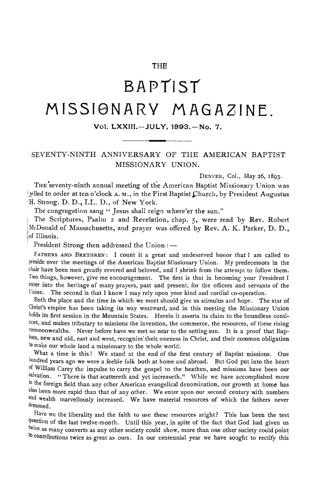 Baptist Missi0nary Magazine