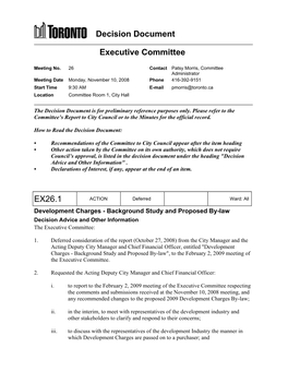 Decision Document Executive Committee EX26.1