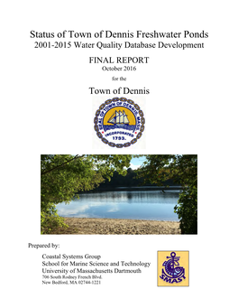 Ponds/Freshwater Quality Final Report