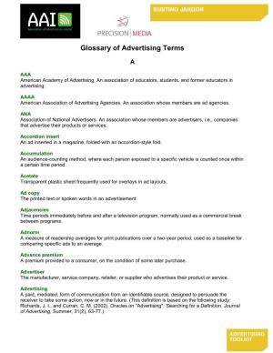 Glossary of Advertising Terms
