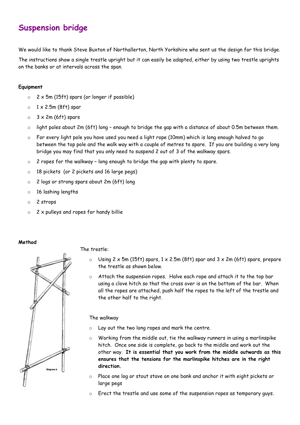 Versatile Suspension Bridge