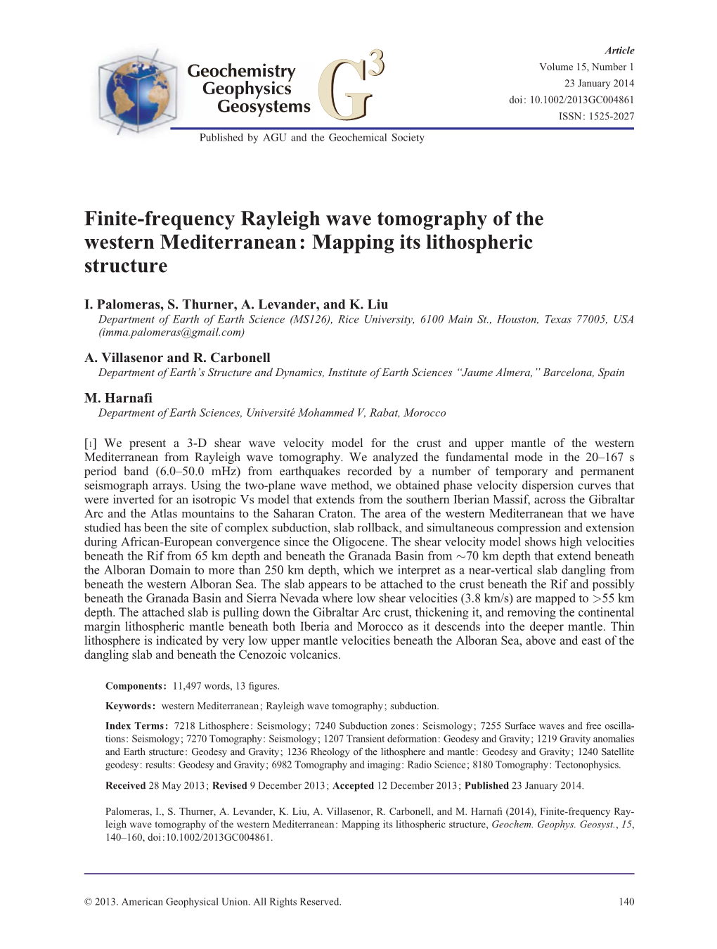 Finitefrequency Rayleigh Wave Tomography of the Western