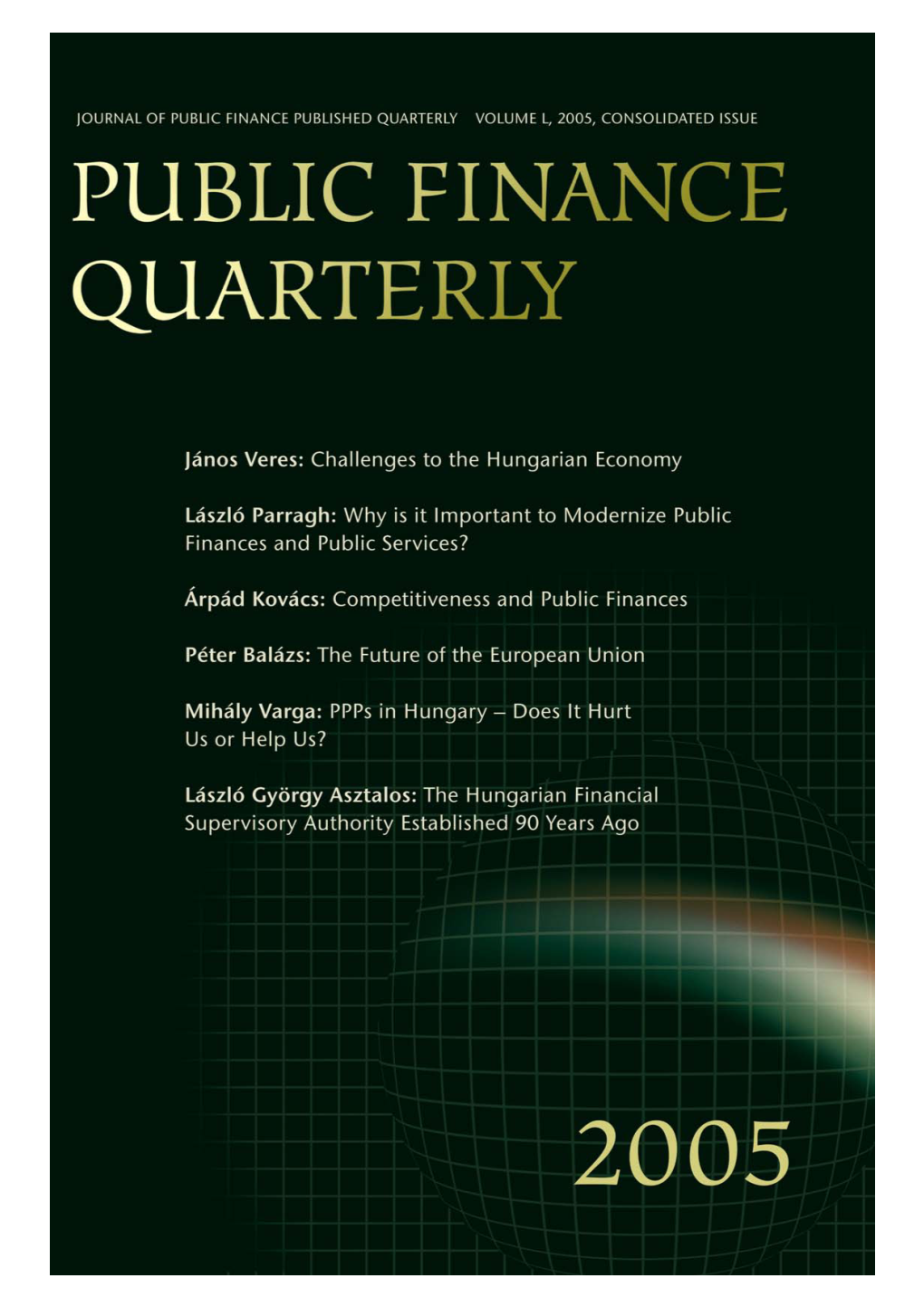 Competitiveness and Public Finances Alternatives for Selecting Action Scenarios