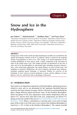 Snow and Ice in the Hydrosphere
