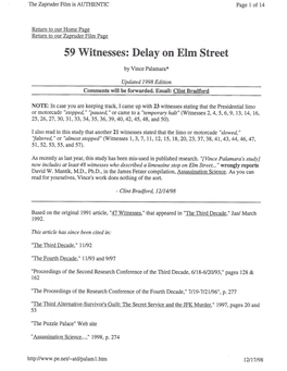 59 Witnesses: Delay on Elm Street