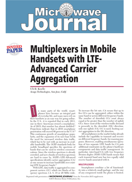 Multiplexers in Mobile Handsets with LTE- Advanced Carrier Aggregation