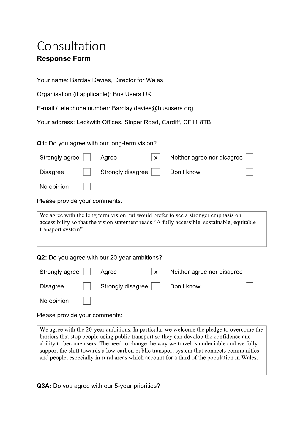 Response Form