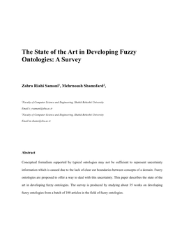 The State of the Art in Developing Fuzzy Ontologies: a Survey