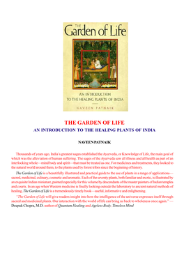 The Garden of Life an Introduction to the Healing Plants of India