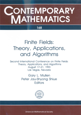 Finite Fields: Theory, Applications, and Algorithms