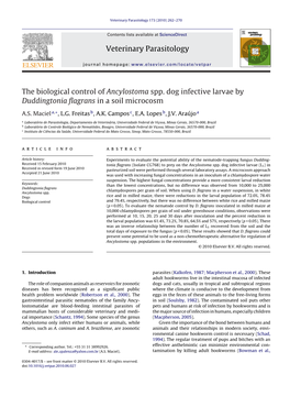 The Biological Control of Ancylostoma Spp. Dog Infective Larvae by Duddingtonia Flagrans in a Soil Microcosm