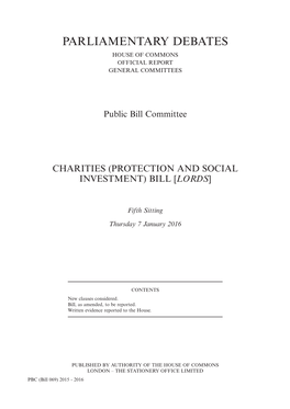 Parliamentary Debates House of Commons Official Report General Committees