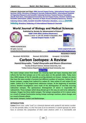Carbon Isotopes: a Review