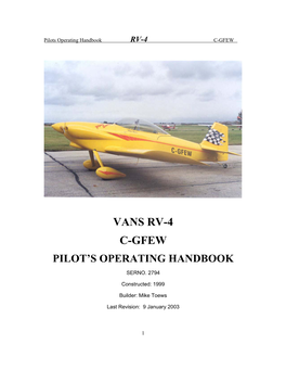 Pilot Operating Handbook RV 4 Example