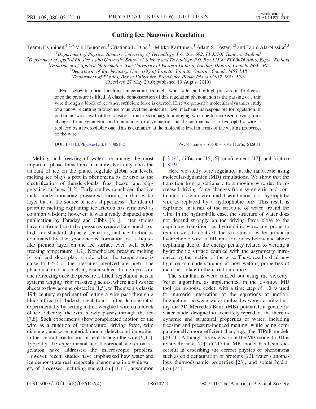 Cutting Ice: Nanowire Regelation