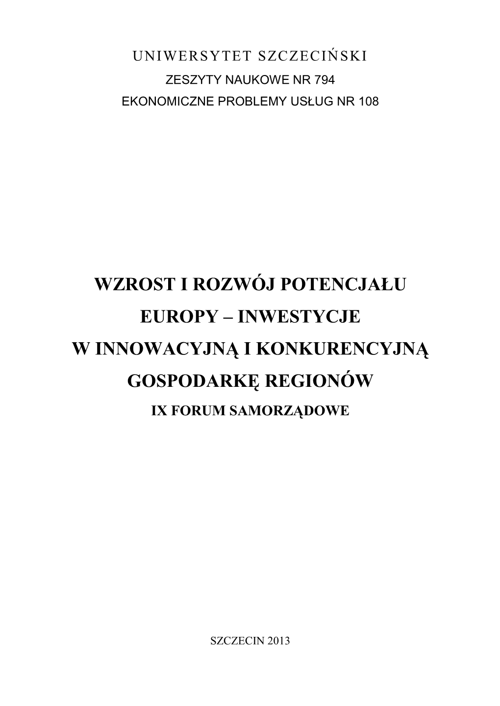 Wzrost I Rozwój Potencjału Europy Poprzez Inwestycje W Innowacyjną I