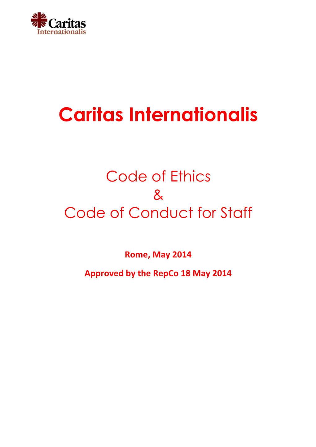 Caritas Code of Ethics and Code of Conducts