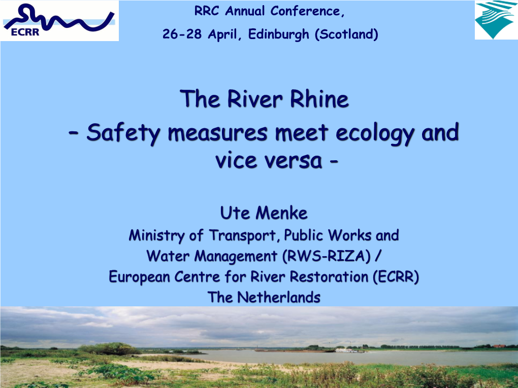 The River Rhine – Safety Measures Meet Ecology and Vice Versa
