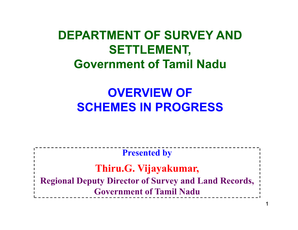 DEPARTMENT of SURVEY and SETTLEMENT, Government of Tamil Nadu