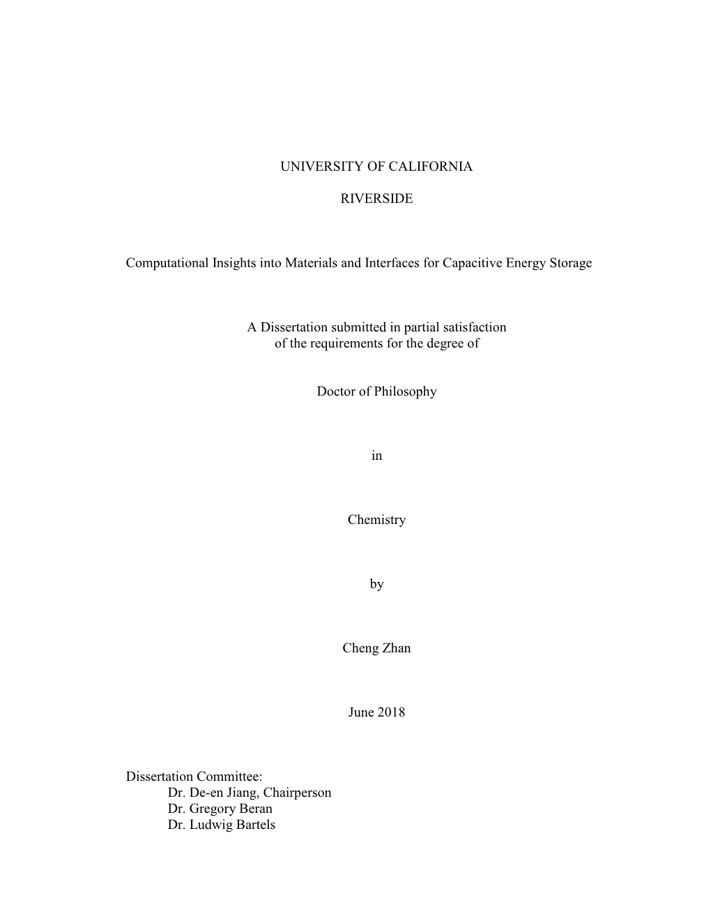 UNIVERSITY of CALIFORNIA RIVERSIDE Computational Insights