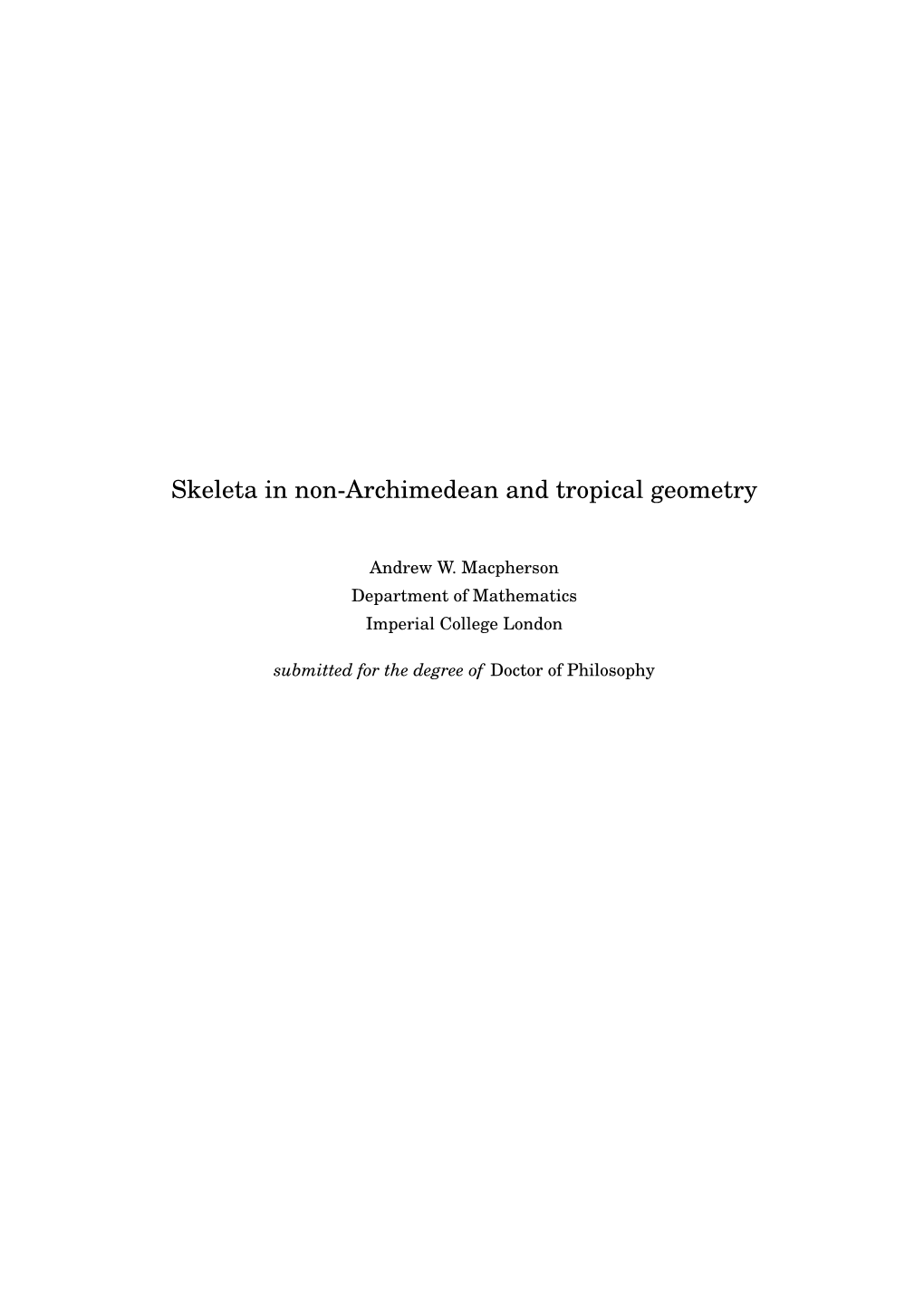 Skeleta in Non-Archimedean and Tropical Geometry