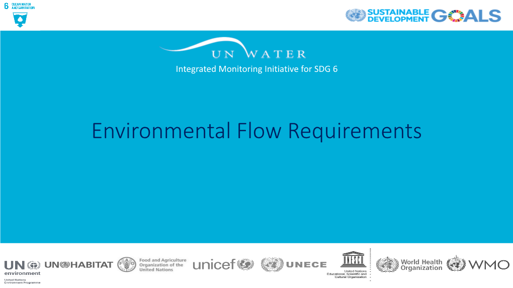 Environmental Flow Requirements WATER STRESS SDG 6.4.2