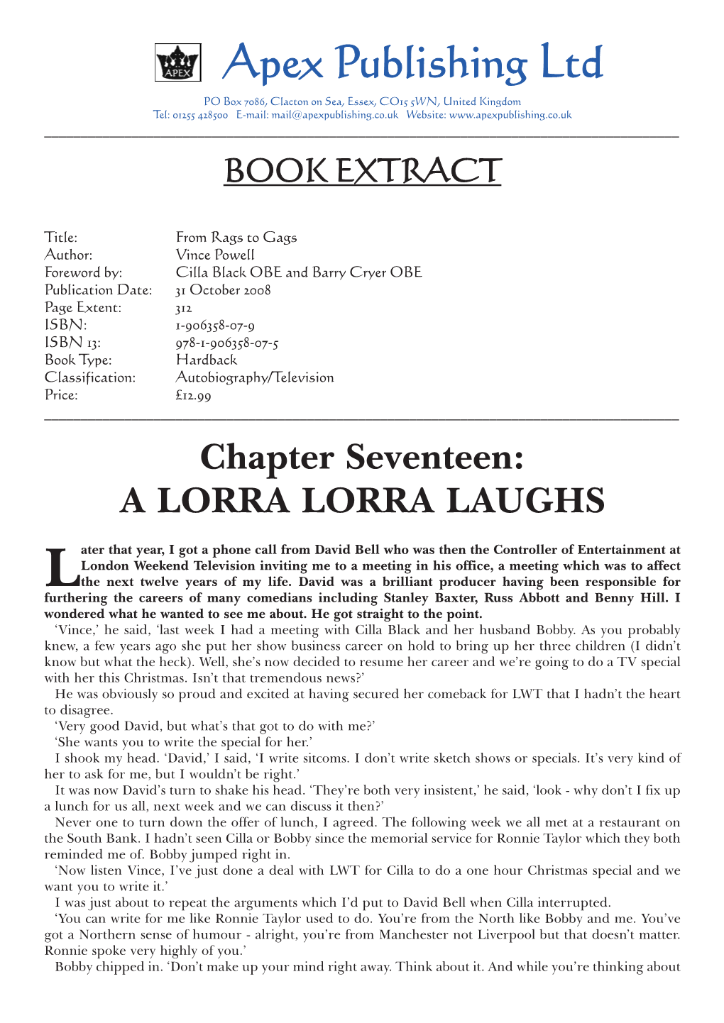 Chapter Seventeen: a LORRA LORRA LAUGHS