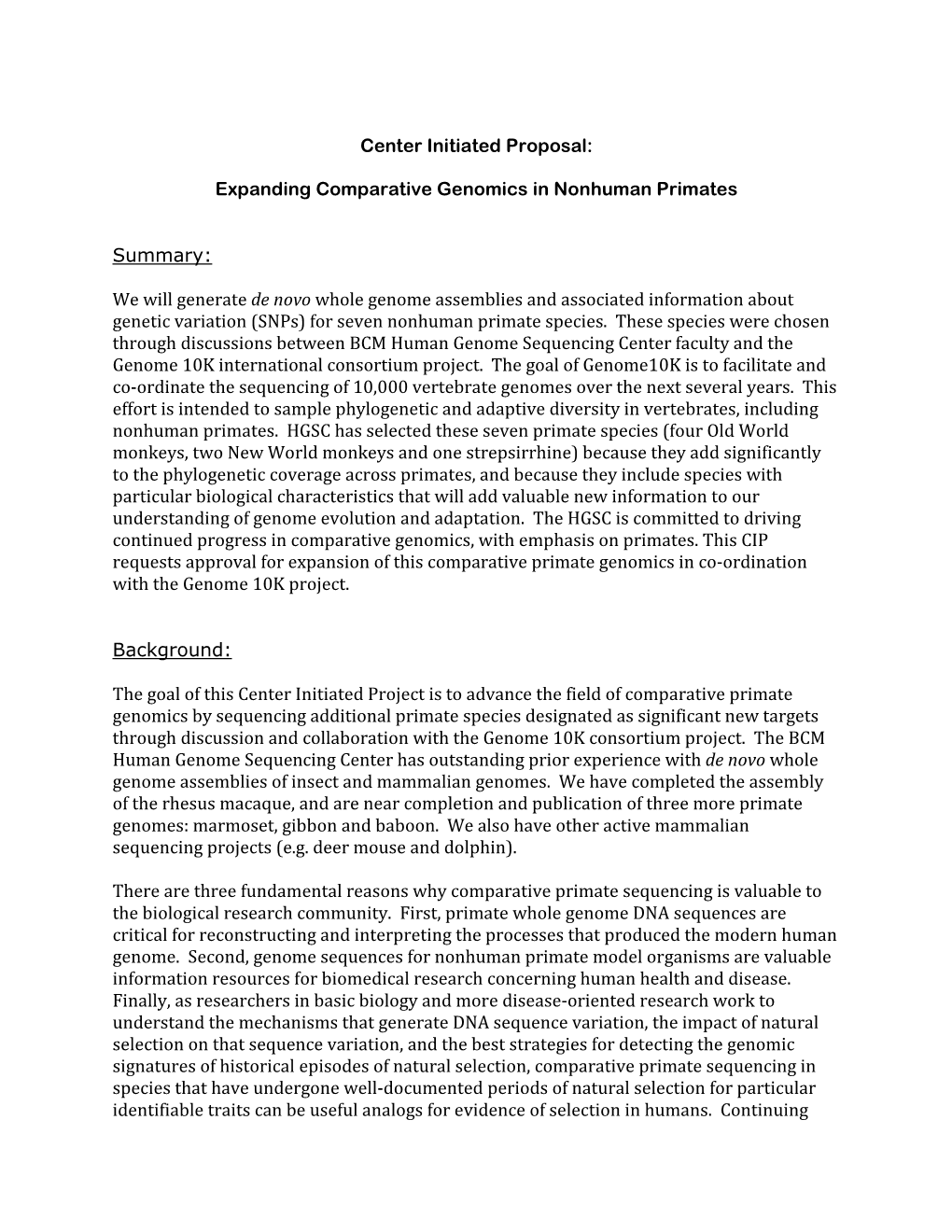 Expanding Comparative Genomics in Nonhuman Primates