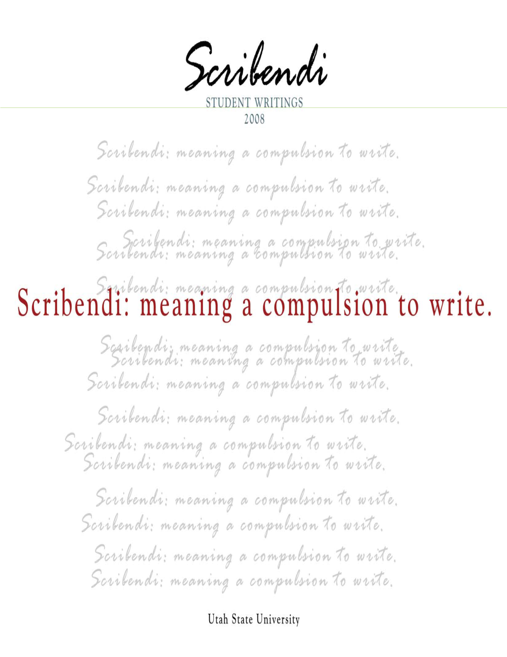 Scribendi 2008 in Hard Copy Form