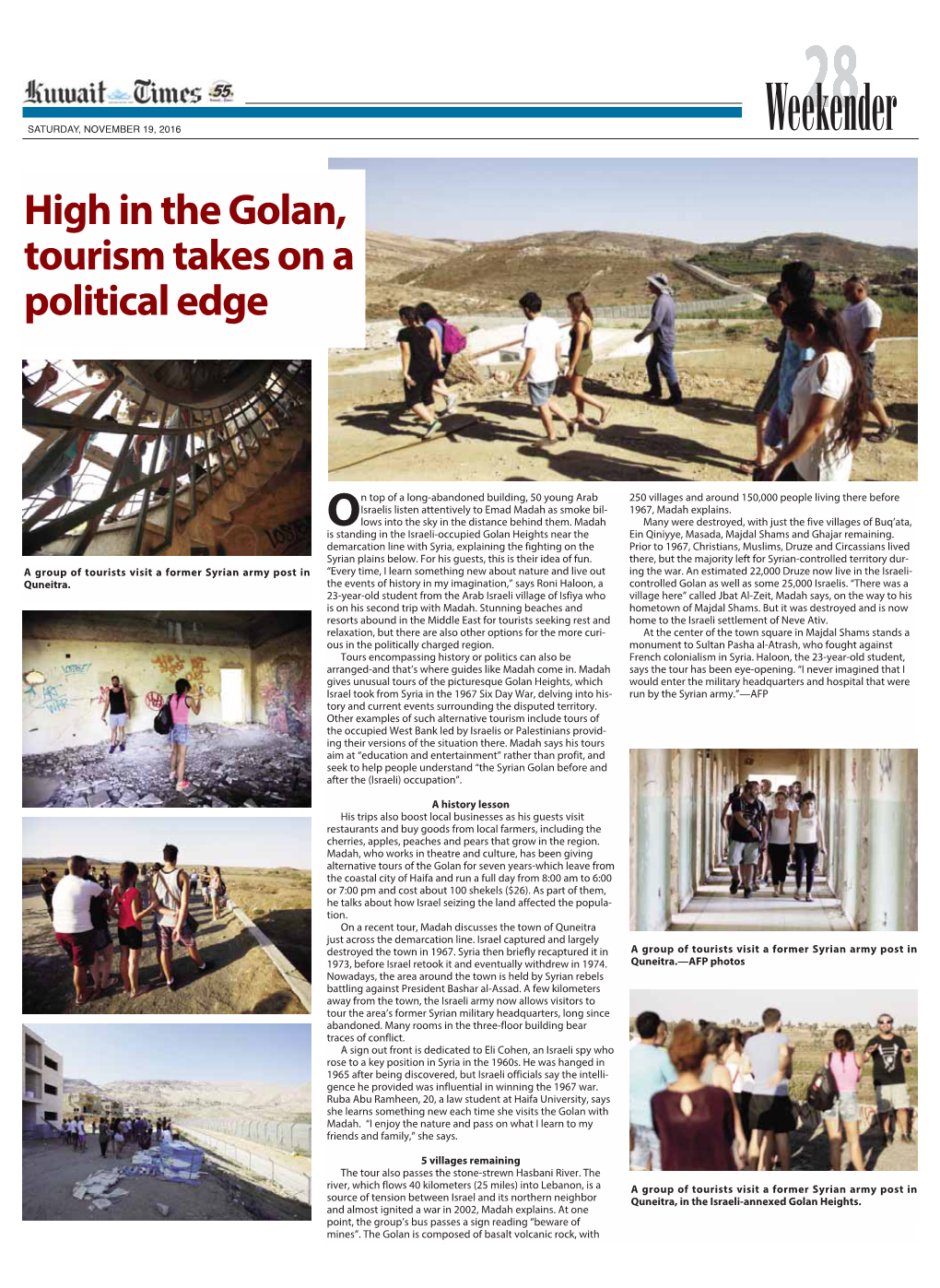 High in the Golan, Tourism Takes on a Political Edge