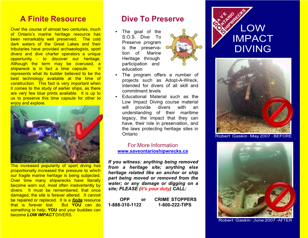 Low Impact Diving Course Material Will Provide Divers with An