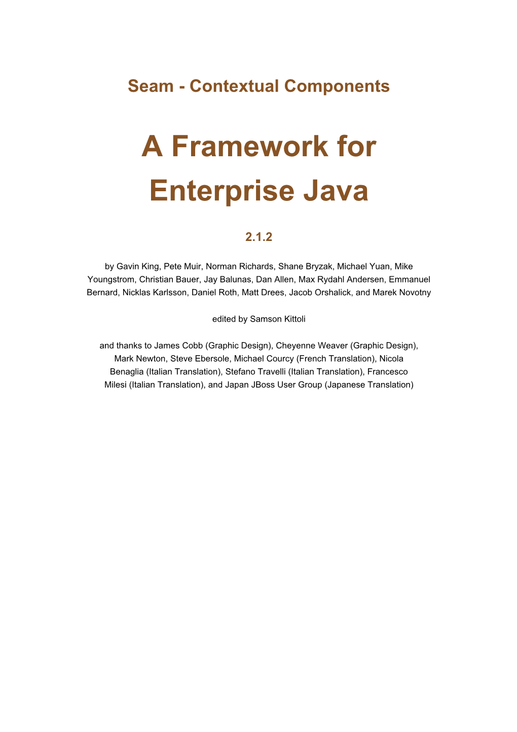 A Framework for Enterprise Java