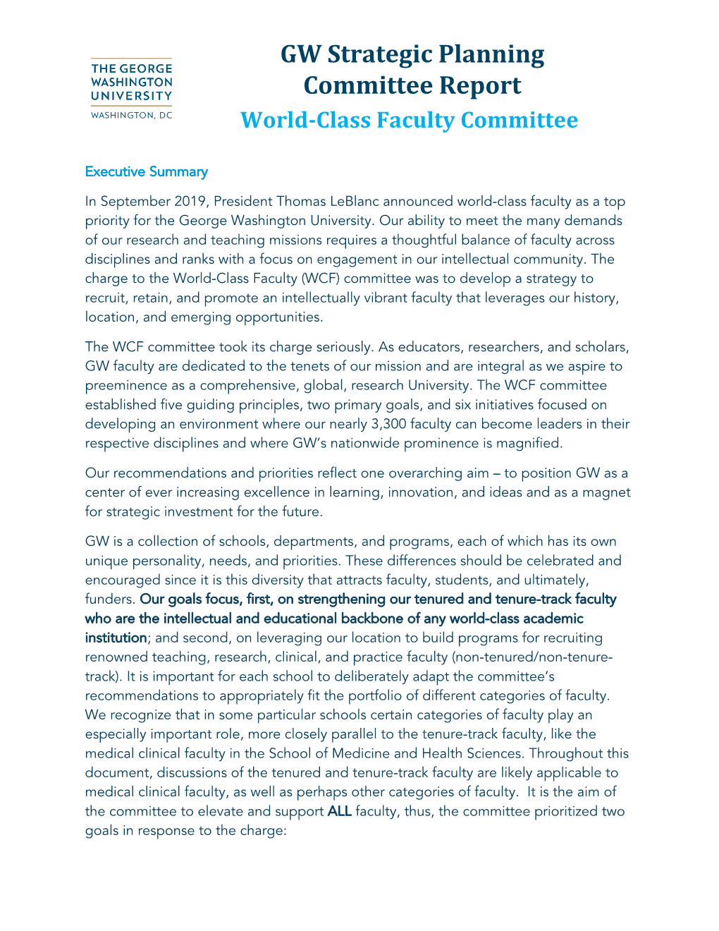World-Class Faculty Committee