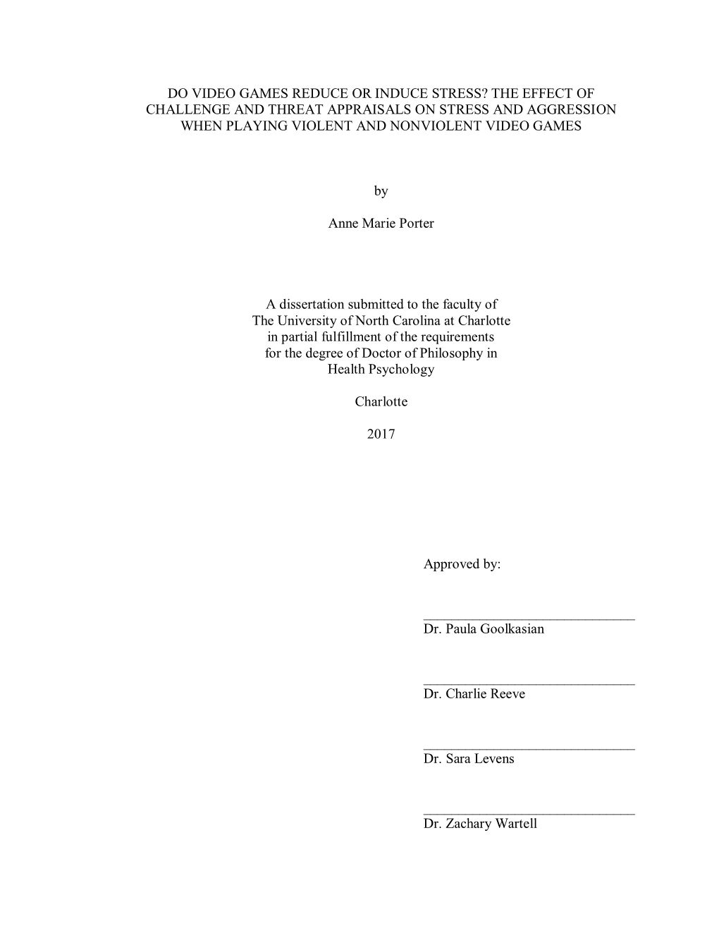 Do Video Games Reduce Or Induce Stress? the Effect of Challenge and Threat Appraisals on Stress and Aggression When Playing Violent and Nonviolent Video Games